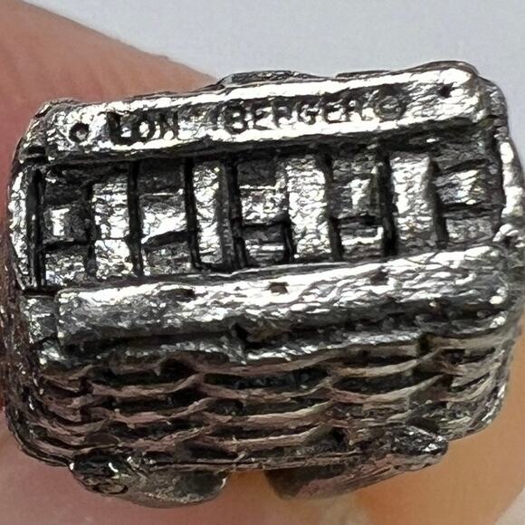 Longaberger Basket Large Market Basket Charm Antiqued Silver Tone NEW - Picture 6 of 7